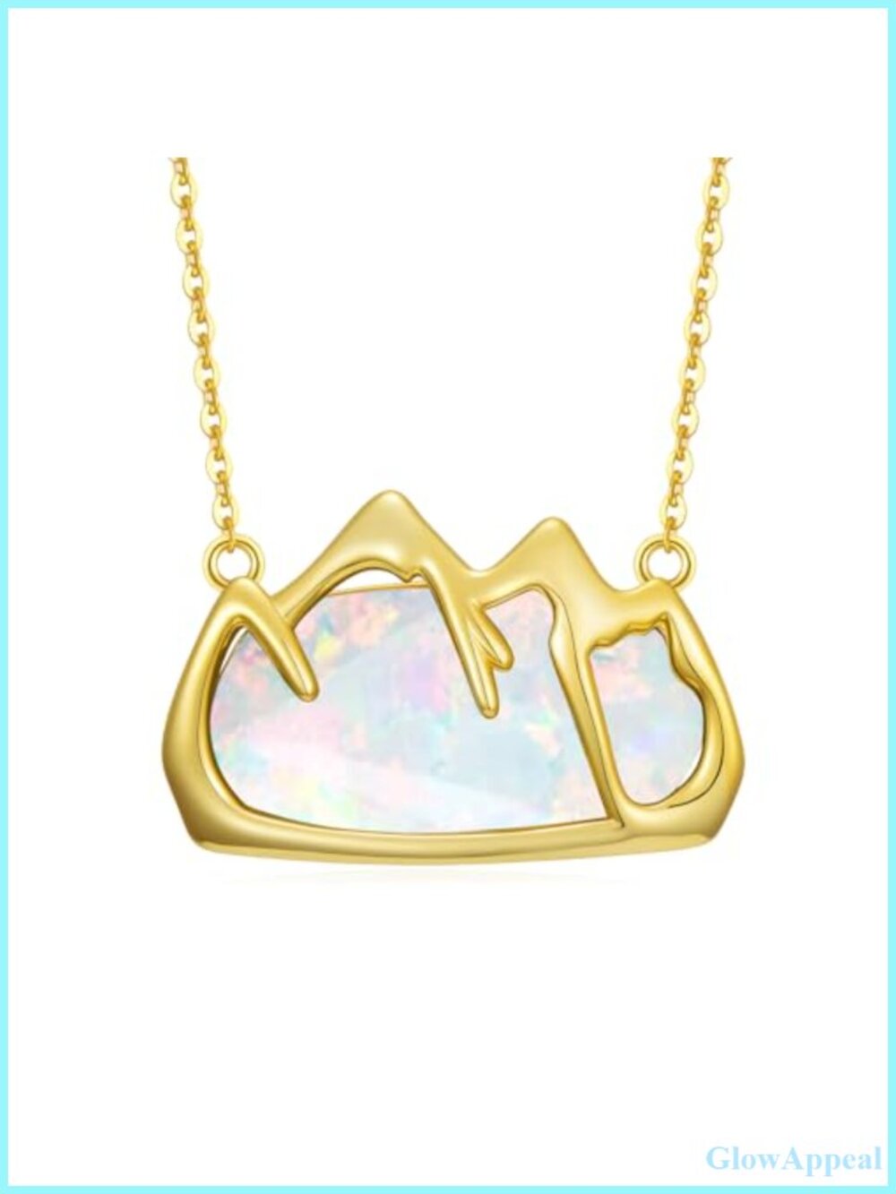 18k Gold Plated Mountain Gemstone Pendant Necklace Fine Jewelry Gift